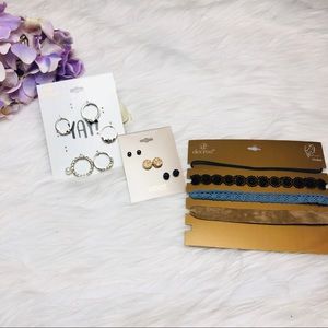 Earrings rings and necklace set